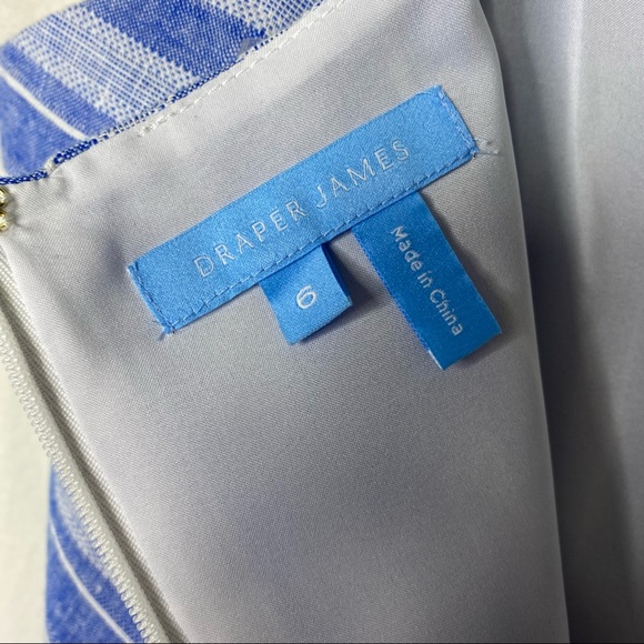 Draper James Blue White Striped Apron Dress Size: 6 - Picture 9 of 13